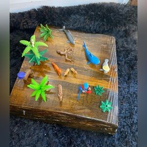 Colorful Animal & Plant Toy Set – Cake Toppers | Gently Used, Plastic Mix